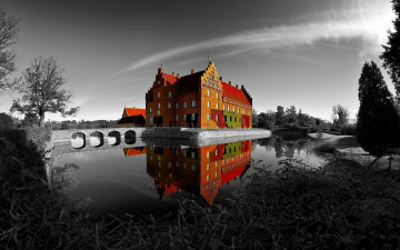 Картинка города здания дома дом вода мост