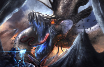 Картинка фэнтези драконы пасть