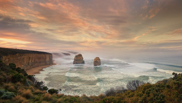 Картинка природа побережье утесы волны небо