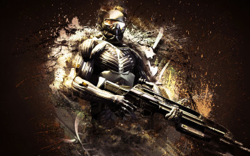 Картинка видео игры crysis доспехи автомат