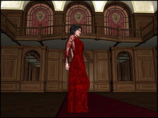 Картинка 3д графика people люди девушка платье дом