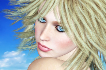 Картинка 3д графика portraits портрет глаза волосы