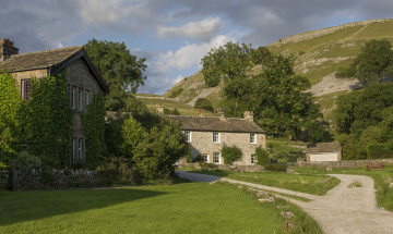 Картинка conistone north yorkshire england города улицы площади набережные деревья англия северный йоркшир газон дорожки конистон деревня