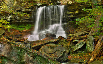 Картинка природа водопады вода камни