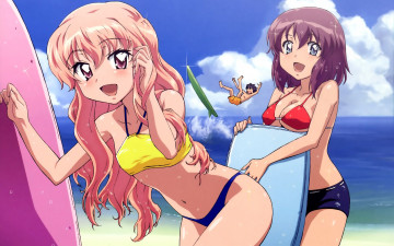 Картинка zero no tsukaima аниме девушки зеркало