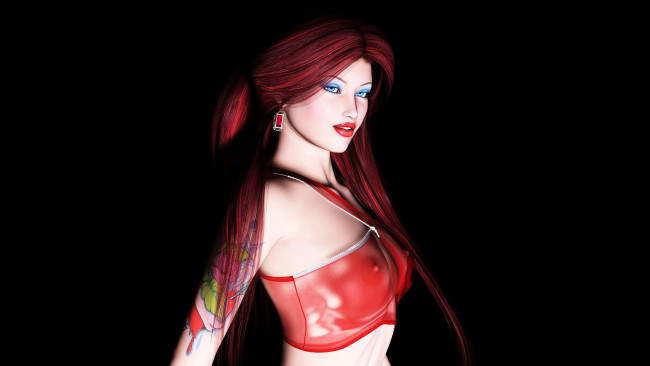 Обои картинки фото 3д, графика, people, люди, прическа, взгляд