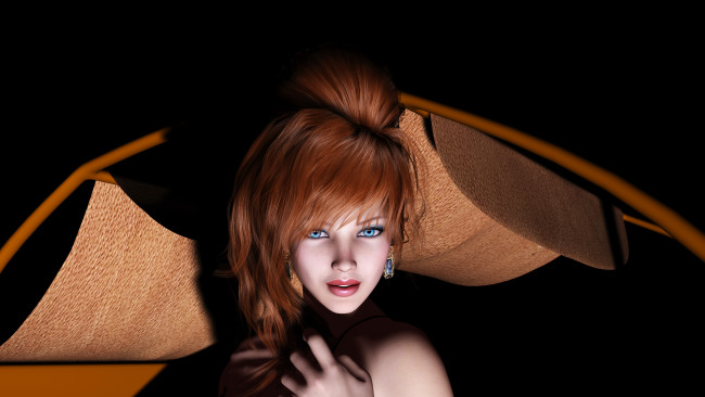 Обои картинки фото 3д, графика, portraits, портрет, лицо, девушка, взгляд