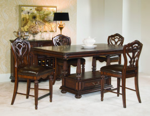 Картинка интерьер столовая стол окно стулья