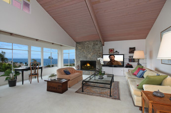 Картинка интерьер гостиная fireplace living room цветы стиль мебель камин colors style furniture