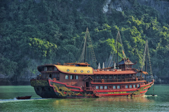 Картинка корабли другое судно лес берег