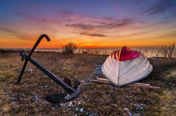 Картинка корабли лодки +шлюпки лодка якорь заря