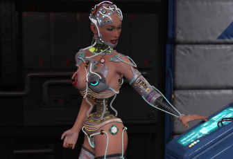 Картинка 3д+графика _science+fiction взгляд фон девушка