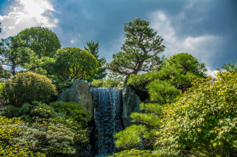 Картинка природа водопады водопад река лес