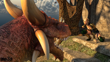 Картинка 3д+графика фантазия+ fantasy девушка взгляд дракон фон