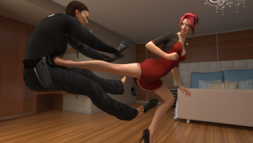 Картинка 3д+графика люди+ people поза фон взгляд девушка