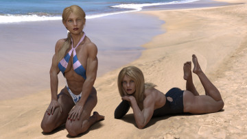 Картинка 3д+графика люди+ people взгляд фон девушки