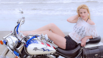 Картинка мотоциклы мото+с+девушкой девица байк