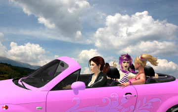 Картинка 3д+графика люди-авто мото+ people-+car+ +moto фон взгляд девушки автомобиль