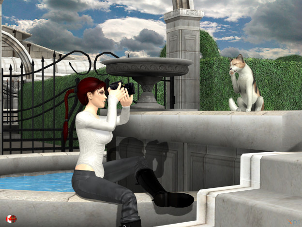 Обои картинки фото 3д графика, люди и животные , people and animals, фон, девушка, взгляд