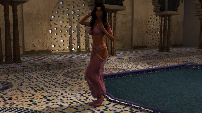 Обои картинки фото 3д графика, люди , people, фон, взгляд, девушка