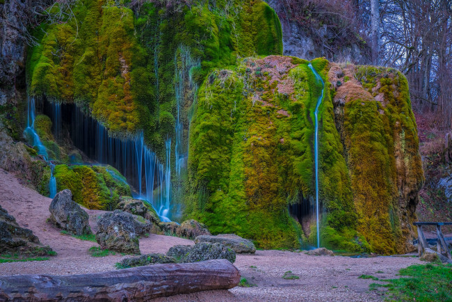 Обои картинки фото природа, водопады, лес, водопад, река