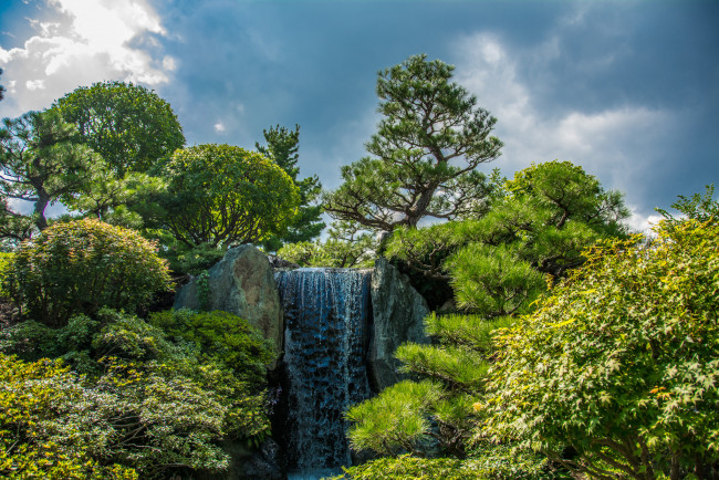 Обои картинки фото природа, водопады, водопад, река, лес