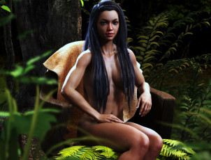 Картинка 3д+графика люди+ people фон взгляд девушка