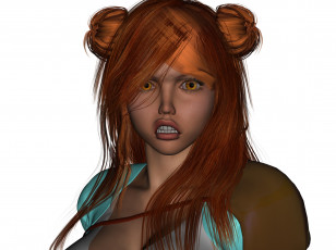 Картинка 3д+графика портрет+ portraits девушка взгляд фон