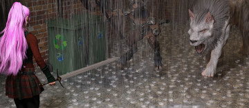 Картинка 3д+графика фантазия+ fantasy взгляд демон фон девушка