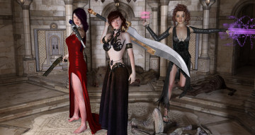 Картинка 3д+графика фантазия+ fantasy взгляд девушки фон