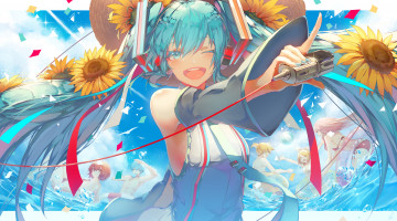 Картинка аниме vocaloid девушка