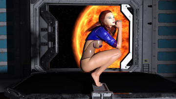 Картинка 3д+графика фантазия+ fantasy фон взгляд девушка