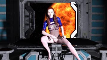 Картинка 3д+графика фантазия+ fantasy фон взгляд девушка