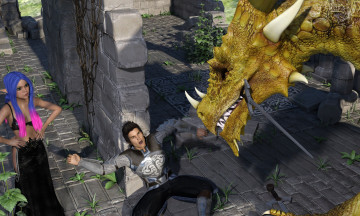 Картинка 3д+графика фантазия+ fantasy девушка дракон фон взгляд