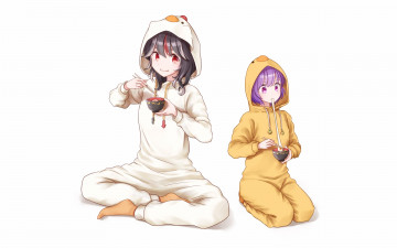 Картинка аниме touhou девушки взгляд фон