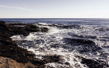 Картинка природа побережье пена волны