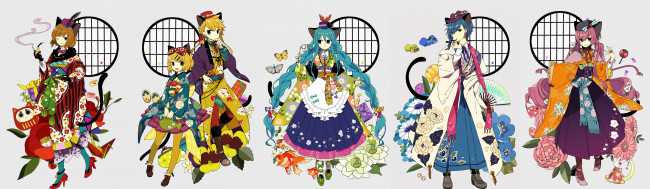 Обои картинки фото аниме, vocaloid, девушки