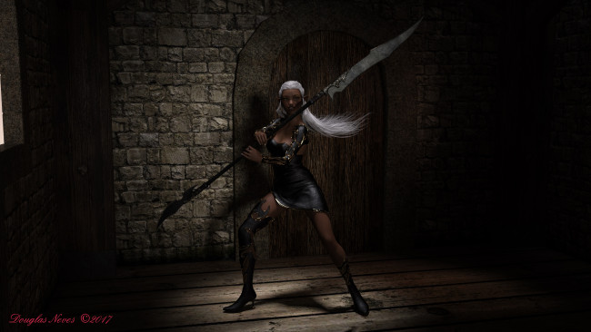 Обои картинки фото 3д графика, эльфы , elves, оружие, фон, взгляд, эльфийка