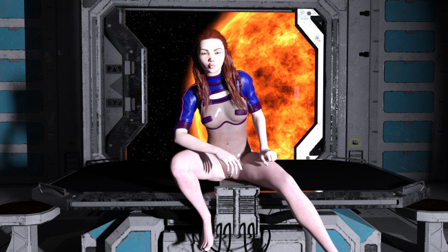 Обои картинки фото 3д графика, фантазия , fantasy, фон, взгляд, девушка