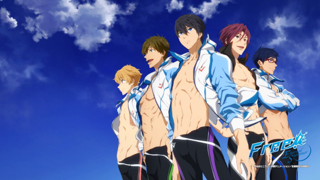 Обои картинки фото аниме, free, фон, взгляд, парни