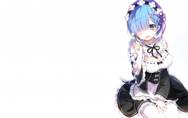 Обои картинки фото аниме, re,  zero kara hajimeru isekai seikatsu, фон, взгляд, девушка