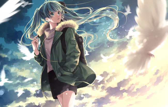 Обои картинки фото аниме, vocaloid, девушка
