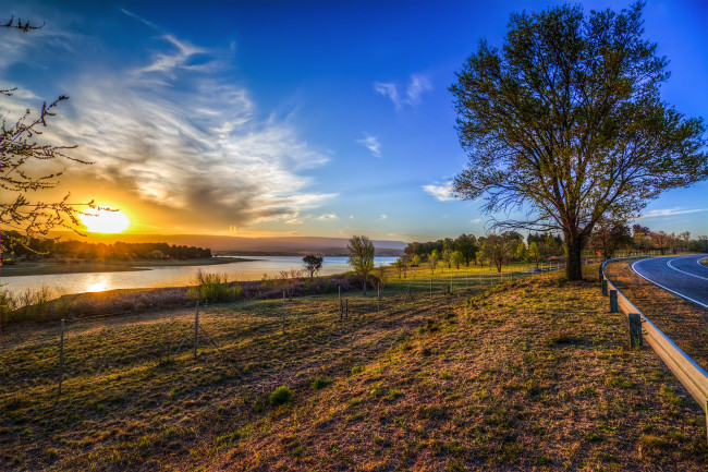 Обои картинки фото природа, восходы, закаты, простор