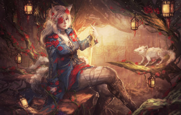 Картинка видео+игры league+of+legends ушки существо фон девушка