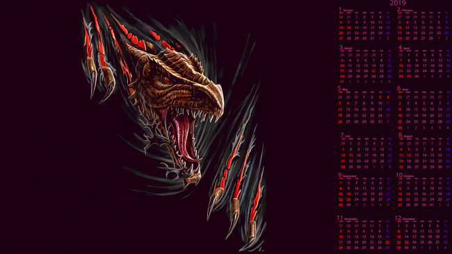 Обои картинки фото календари, фэнтези, дракон