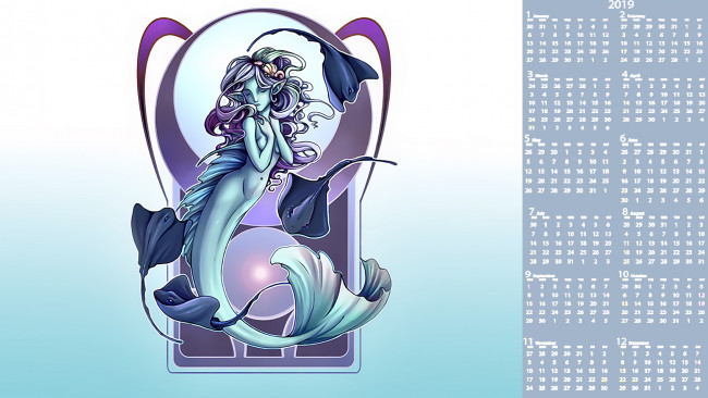 Обои картинки фото календари, фэнтези, русалка