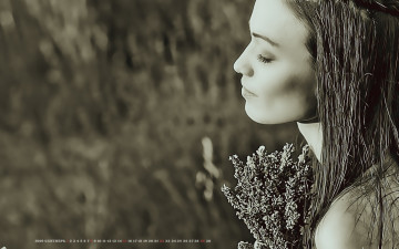 Картинка календари компьютерный+дизайн девушка женщина 2019 calendar букет растение профиль лицо