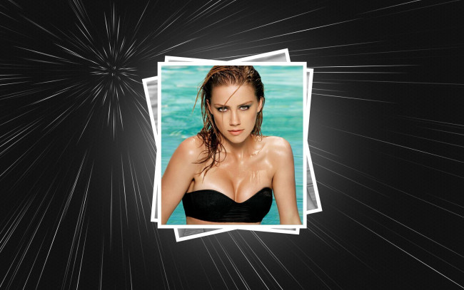 Обои картинки фото девушки, amber heard, фотографии, актриса, море, купальник