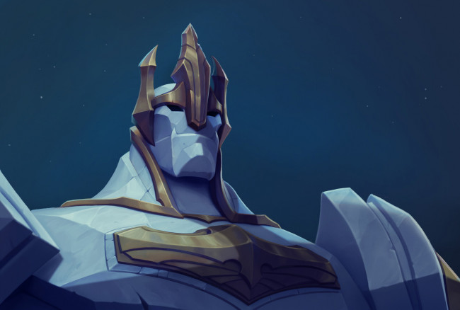 Обои картинки фото видео игры, league of legends, лицо, корона, galio