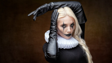 Картинка девушки -+креатив +косплей перчатки макияж косплей